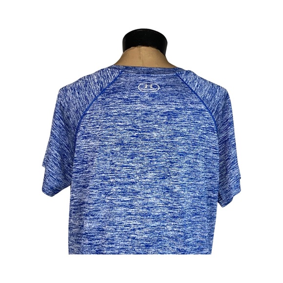 Under Armour Womens Twisted Tech Locker Tee In Space Dyed Blue Size L - Picture 6 of 13